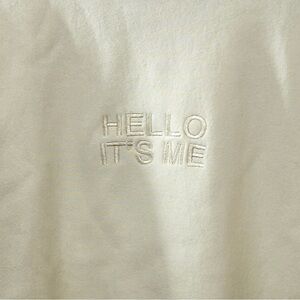 Adele Sweatshirt Women's Cream Hello It's Me Embroidered Concert Size Small